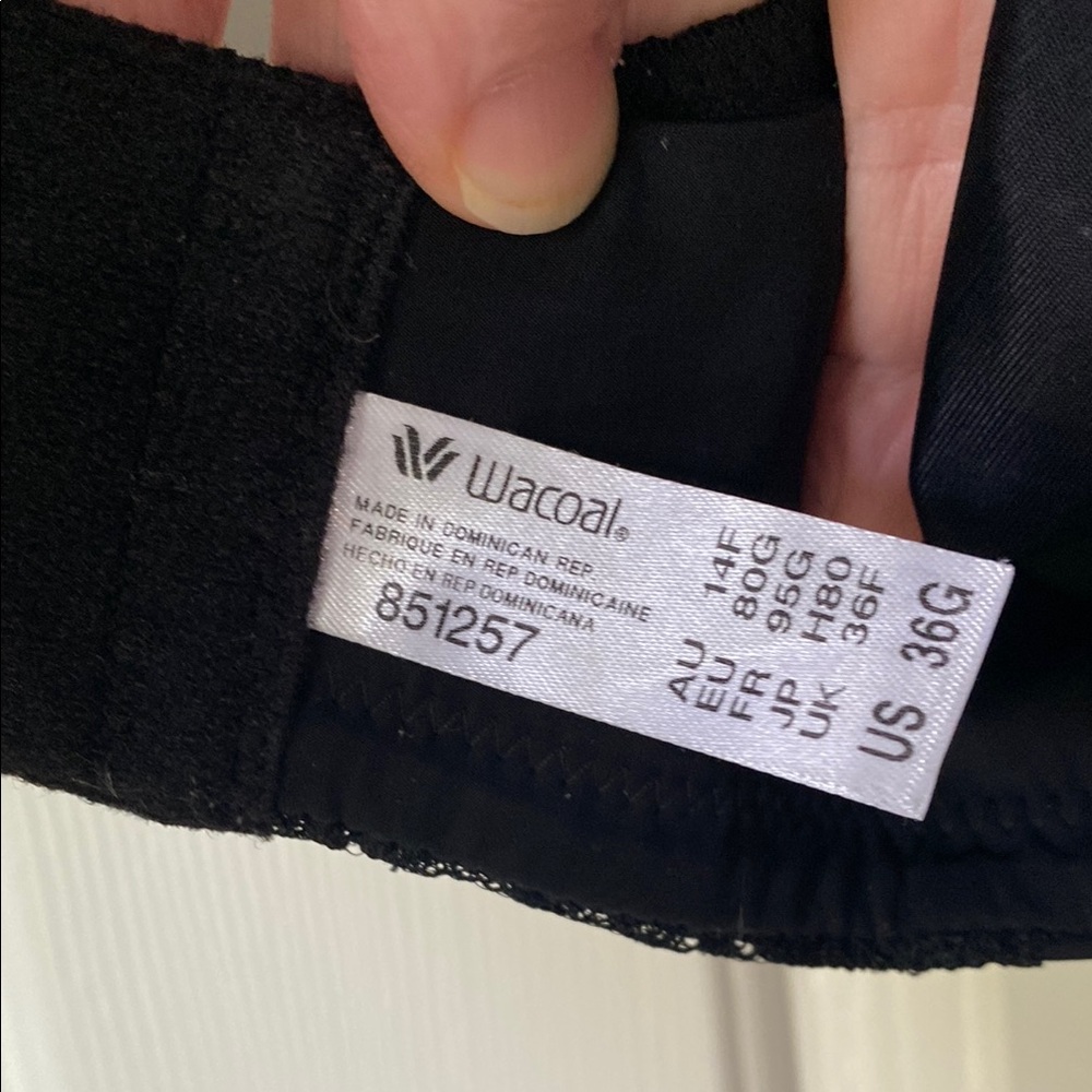 Wacoal Black Convertible Underwire Bra 36G - Picture 2 of 7